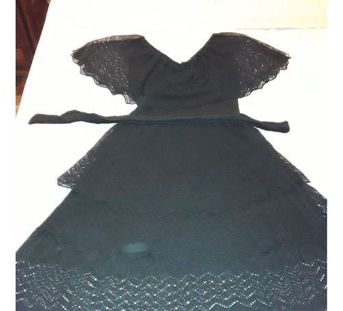 Vestido Vintage En Hilado Peruano (negro, Talle 44)