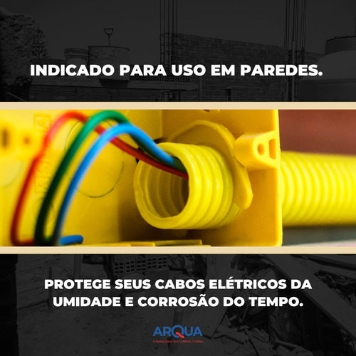 Conduíte Corrugado Flexível Pvc 20mm 1/2 50m Amarelo Arqua