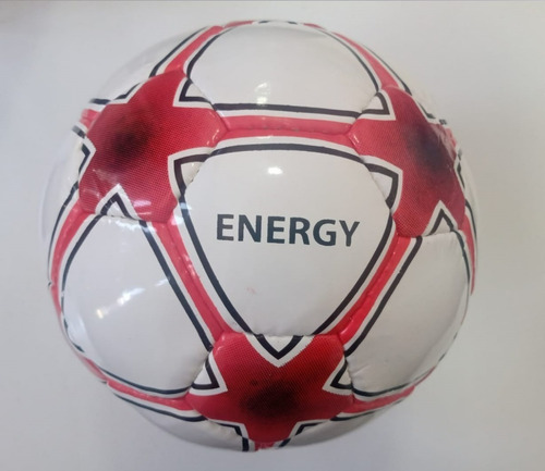 Pelota Futbol N° 5 Energy 102018 Shine Blanco Con Negro Color Rojo Con Blanco