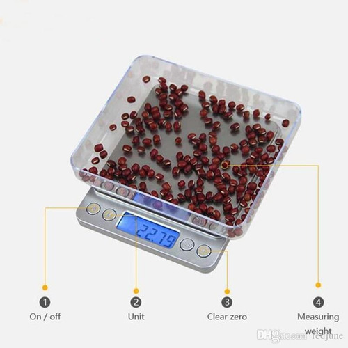 Mini Balanza Digital Precisión 0.01g A 500 G Bandeja Grande