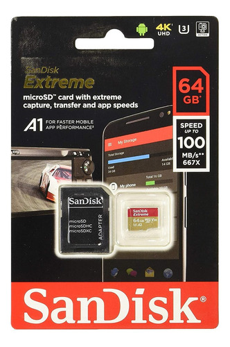 Imagen 3 de 4 de Tarjeta De Memoria Micro Sd Sandisk Extreme 64gb Sdxc