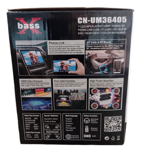 Stereo Táctil Cafini Bass 7 Pulgadas Mirror Video Radio Bt Negro