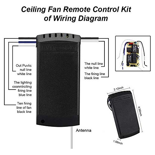 Ventilador De Techo Universal Y Luces Qiachip Con Mando A Di