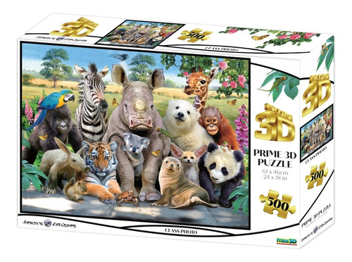 Imagen 1 de 5 de Puzzle Rompecabeza X 500 Pzs 3d Animales De La Selva 10009