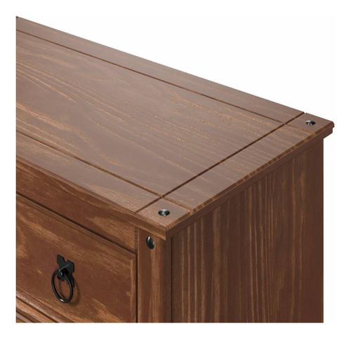 Cômoda - Madeira Maciça - 4 Gavetas - Cor Mahogany - Com504