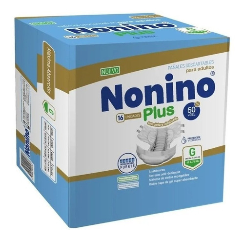 Nonino Plus Elastizado Talle Grande G Por 16 Unidades M R F