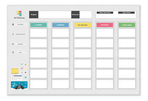 Quadro Kanban Pro P/ Scrum Ou Gerenciar Tarefas + Tecnologia Cor Cinza