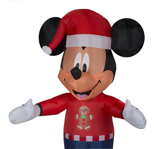 Inflable Mickey Disney Navidad Luces Interna 1.53 Mts 85vdes