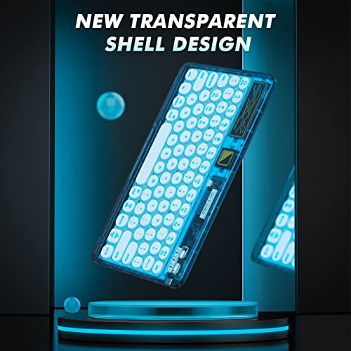 Teclado Bluetooth Omoton, Negro Transparente, Multidispositi