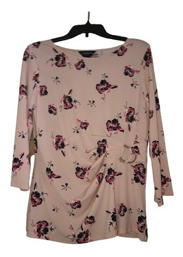 Liz Claiborne, Blusa Rosa Con Flores. Talla M