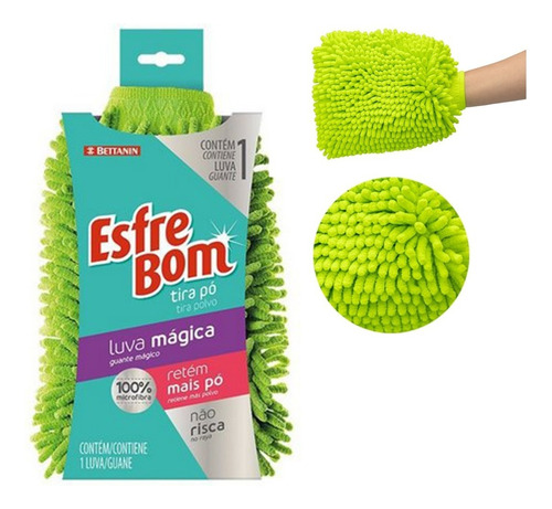 Luva Mágica De Microfibra Verde 110 Esfrebom