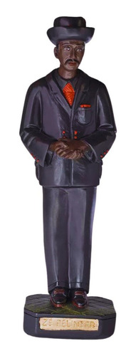 Imagem Escultura Zé Pretinho 30 Cm Malandros Gesso Umbanda Cor Único