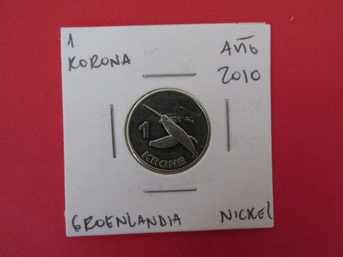 Moneda Groenlandia 1 Corona Colonia Danesa Año 2010 Escasa (Usado)