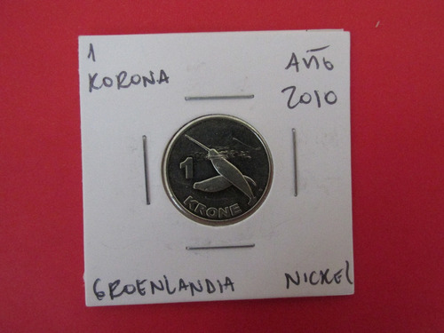 Moneda Groenlandia 1 Corona Colonia Danesa Año 2010 Escasa