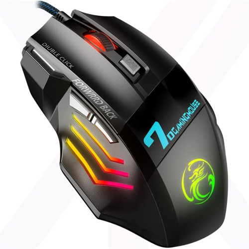 Mouse Usb X7 Gamer Rgb 7 Botões 3600 Dpi Gaming Profissional Cor Preto