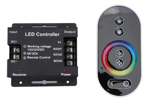 Controlador Remoto Táctil Rgb Led Rf 6 Teclas Circulares