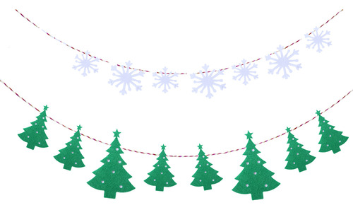 Banner Navideño Con Forma De Copo De Nieve, Árbol De Navidad