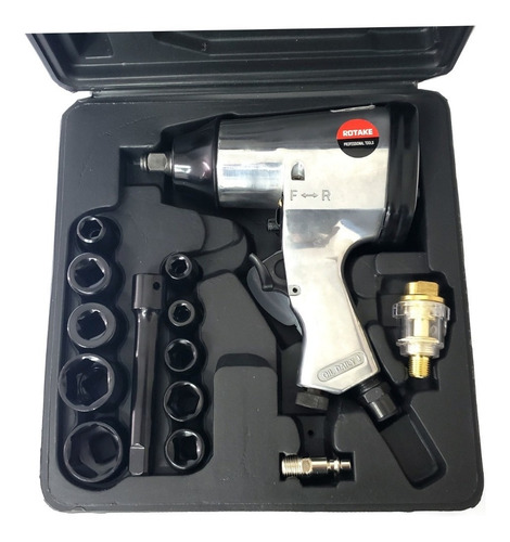 Imagen 2 de 10 de Llave Pistola De Impacto Neumatica 1/2 Rotake + Tubos