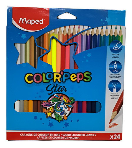 Colores De Madera Maped De 24 Piezas Triangulares