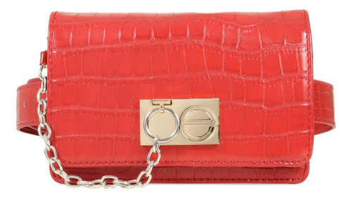 Bolsa Cangurera Para Mujer Animal Skin Color Rojo Cloe