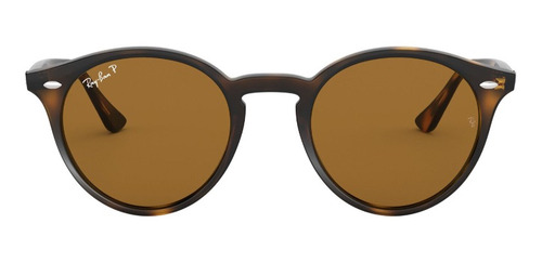 Gafas de sol polarizadas Ray-ban Round Rb2180, tamaño estándar, con montura en forma de tortuga pulida y lentes marrones