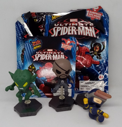 Marvel Spider-man Nick Fury Cyclops Grab Zags Minis Surprise