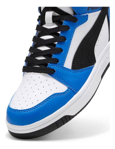 Tenis Puma Rebound V6 Blanco-azul Comodo Urbano 22-26