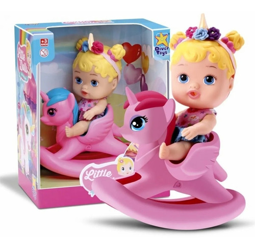 Muñeca  Unicornio Balancín Coleccionables Divertoys Goma