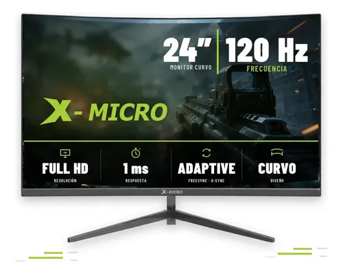 Monitor Gamer Curvo X-Micro de 24" Full HD 120Hz con FreeSync y G-Sync