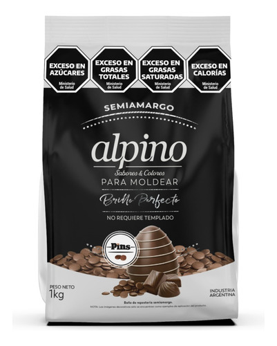 Pins Semiamargo Baño De Moldeo Alpino Chocolate  1kg