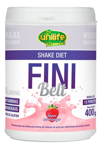 Shake Diet + Colágeno Morango 400g Unilife /dieta