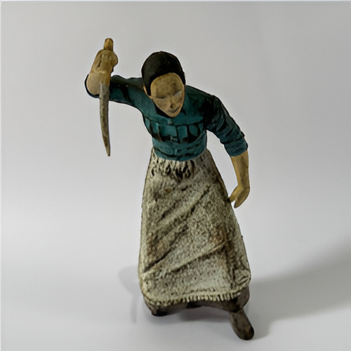 Mini Boneco Action Figure Ganado Zumbi Mulher Resident Evil