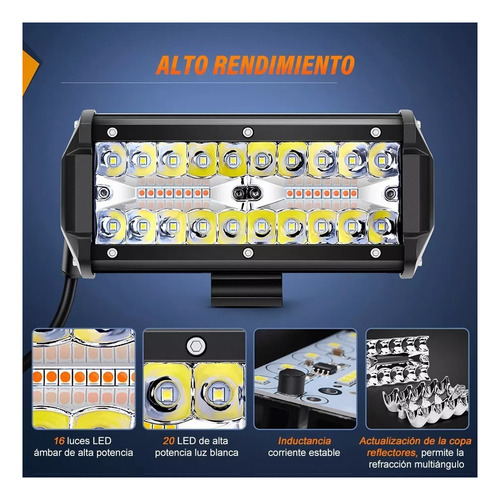 Par Faros 7 Auxiliares 6500k Blanco/ámbar Parpadeo 5 Modos