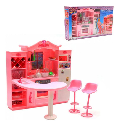 Cocina De Rosas De Ensueño Para Casa De Muñecas Barbie