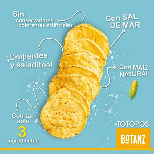 Totopo De Maíz Botanz Con Sal De Mar 1 Kg