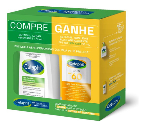 KIT Cetaphil-Compre Loção Hidratante 473mL e Ganhe SUN FPS60