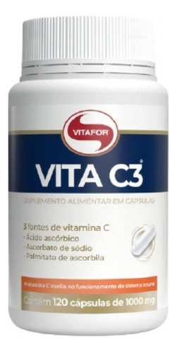 Kit 2x: Vita C3 Vitamina C 1000mg Vitafor 120 Cápsulas
