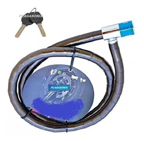 Imagen 2 de 10 de Linga Cadena Candado Bicicleta Moto Reforzada 120cm Brz-1221