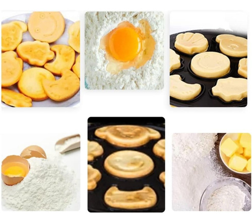 Mini Maquina Para Hacer Pancakes Figuras Infantiles Waflera Color Negro