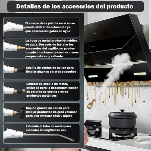 Limpiadora De Vapor De 1500 W Portátil Con Tanque De Agua