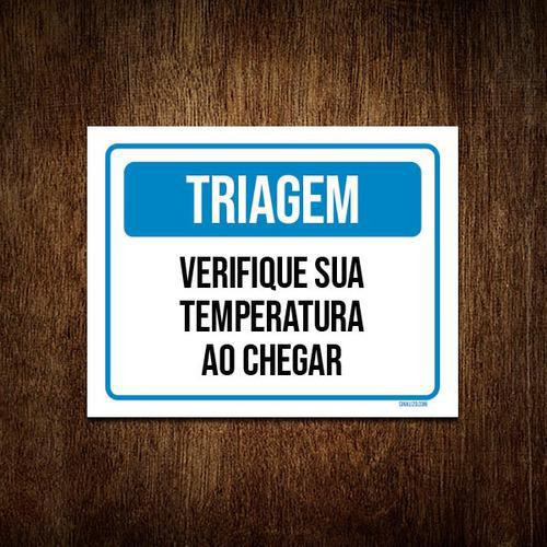 Kit 10 Placas Triagem Verifique Sua Temperatura Ao Chegar