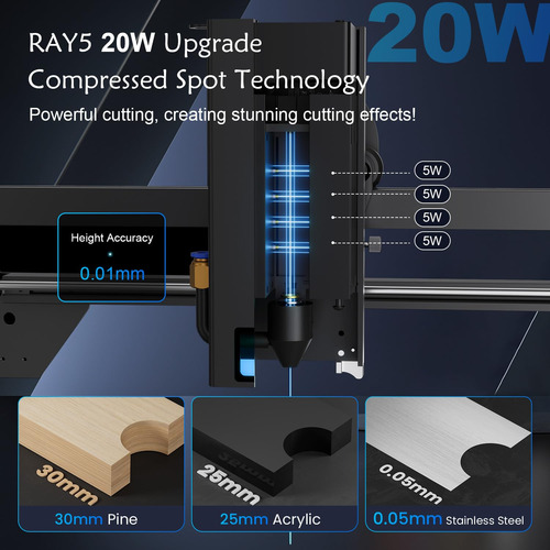 Máquina Grabadora Láser Longer Ray5 De 20 W Con Pantalla Tác