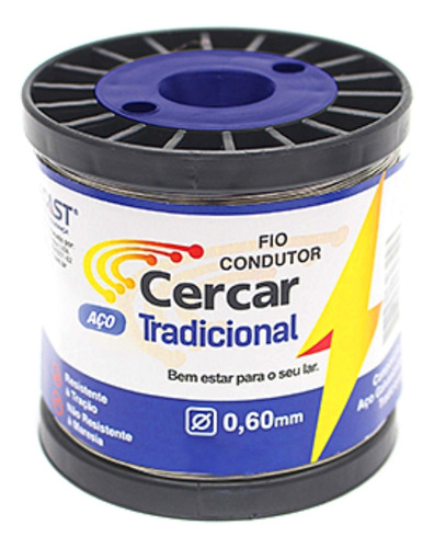 Fio Condutor Aço Tradicional Galvanizado 0,60mm 200m Cercar