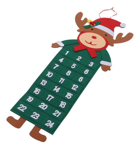 Calendario De Adviento Navideño De Fieltro De 24 Días Con Fo