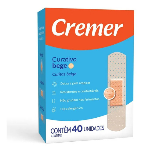 Curativo Cremer Bege Hipoalergênico - Com 40 Unidades Nome do desenho Cremer
