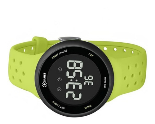 Relogio Masculino Preto X-games Digital Pulseira Verde Xmppd