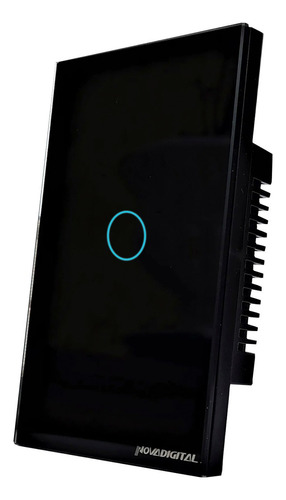 Interruptor Inteligente Zigbee Novadigital 1 Tecla Botão Touch Alexa Google Tuya Smart Life 110V 220V Bivolt Preto