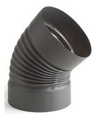 Heat Fab 8 X 45 Grados Black Stovepipe - 22 Gauge