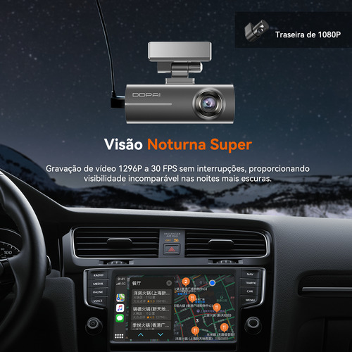 Câmera Veicular Ddpai N1 Dual 1296p+1080p 135° Nightvis App N1 Dual