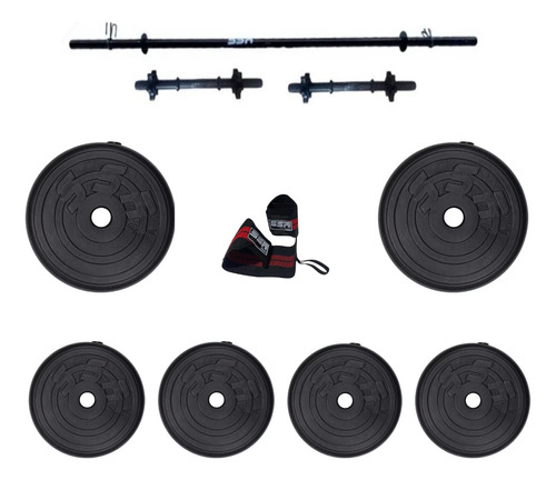 Kit De Entrenamiento 38 Kg + Muñequeras Gratis Ssr Sport 